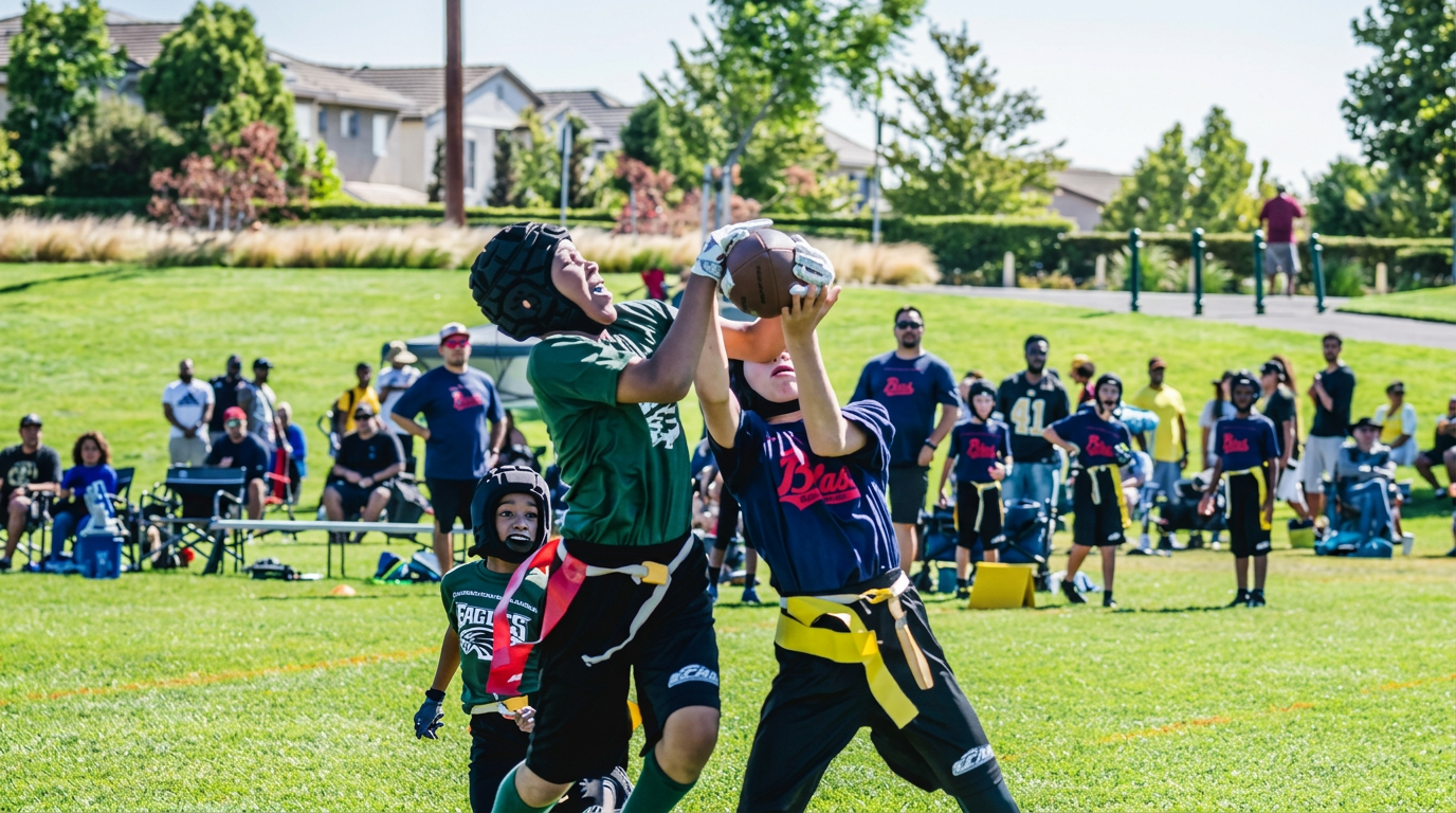 CFA 7v7 receiver making a catch